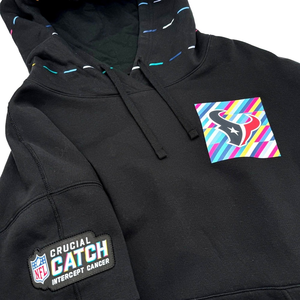 NIKE Men's Medium Black‎ Houston Texans Crucial Catch Club Pullover Hoodie